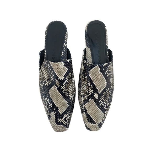 Marion Parke Shoes - Marion Parke Cassie Mules in Natural Soft Python Print